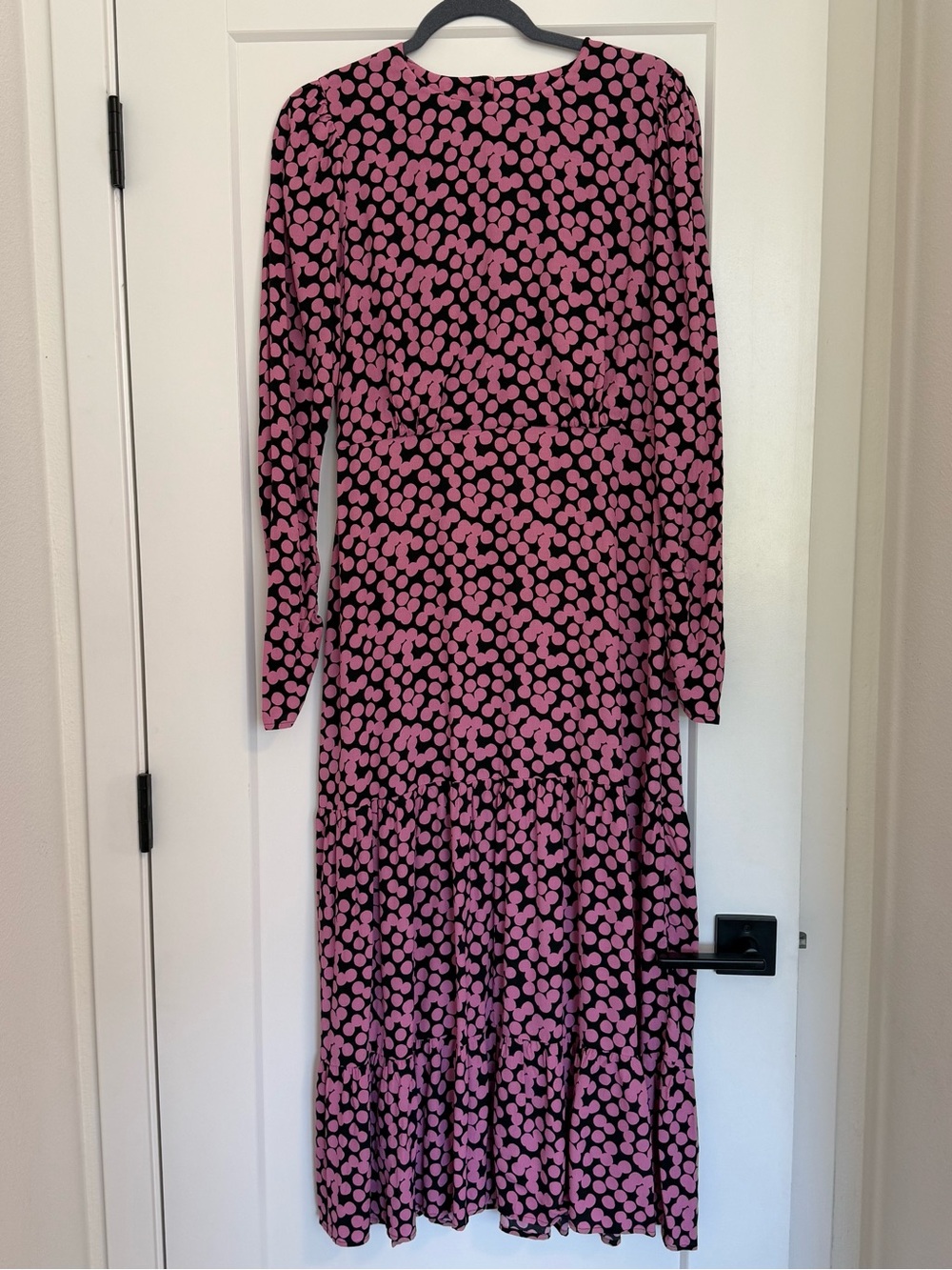 Mango Pink and Black Polka Dot Maxi Dress
